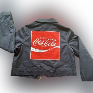 Vintage Coca-Cola Navy Blue Jacket - Size M, Relaxed Fit